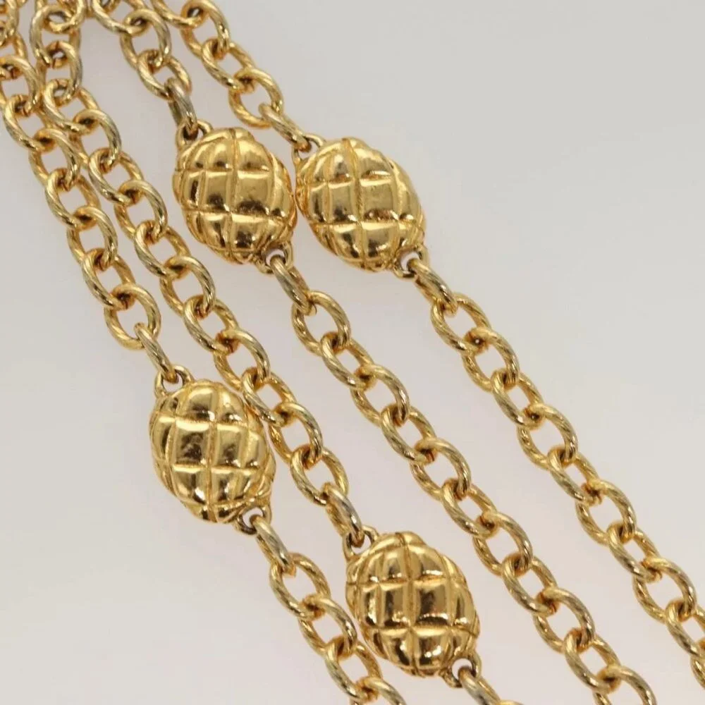 CHANEL Chain Belt metal Gold CC Auth bs25545
